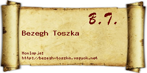 Bezegh Toszka névjegykártya